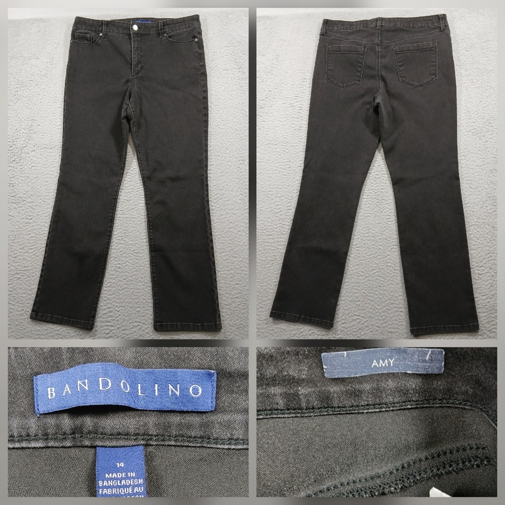 Bandolino Amy Classic Straight Leg Black Jeans Women's Size 14 EUC